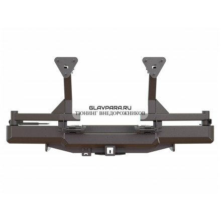 Бампер силовой задний STC Toyota Land Cruiser 78 2007+ квадрат, две калитки