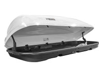Автобокс-багажник на крышу аэродинамический "Turino Medium Luxe" двустороннее открывание 460л (белый)