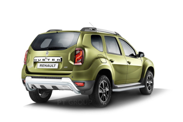 Защита порогов с алюминиевой площадкой (ППК) Renault DUSTER с 2012