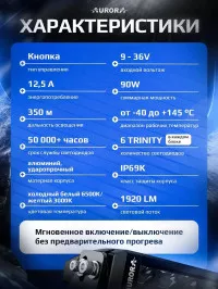 Всепогодная светодиодная балка Aurora ALO-S6-6-R5H1 90W комбинированный дальний свет 10° + 20° однорядная Всепогодная светодиодная балка Aurora ALO-S6-6-R5H1 90W комбинированный дальний свет 10° + 20° однорядная