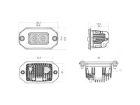 Светодиодная фара Aurora ALO-EL-2-E13T 20W рабочего света 120˚