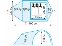 Палатка Tramp Grot 3 (V2), зеленый