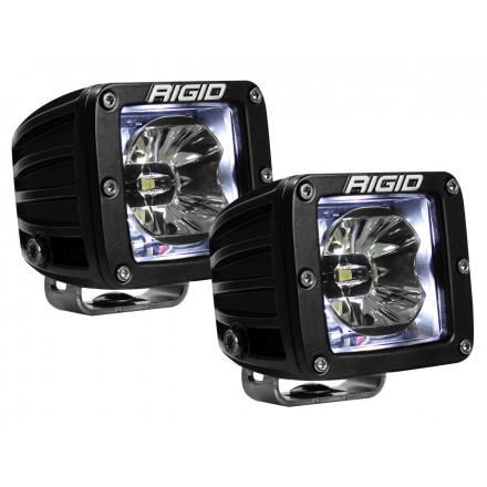 Светодиодные фары RIGID Radiance POD с белой подсветкой корпуса