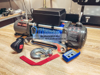 Лебедка электрическая 12V Electric Winch 12000lbs / 5443 кг IP66 синтетический трос