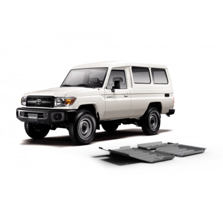 Алюминиевая защита рулевых тяг 6 мм для Toyota Land Cruiser 76, V - 4.2 2007+ Rival