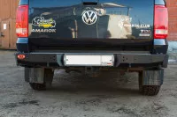 Бампер задний силовой OJ для Volkswagen Amarok с квадратом под фаркоп (03.135.11)