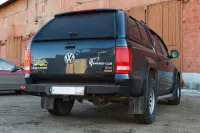 Бампер задний силовой OJ для Volkswagen Amarok с квадратом под фаркоп (03.135.11)