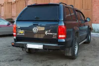 Бампер задний силовой OJ для Volkswagen Amarok с квадратом под фаркоп (03.135.11)